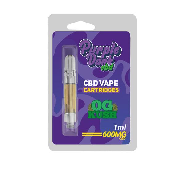 purple dabz cbd vape cartridges 300 & 600 mg - og kush
